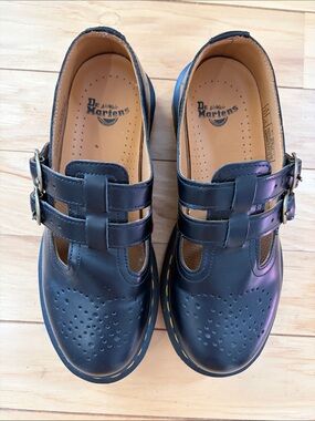 Dr. Martens Black Mary Jane Double-Strap Shoes